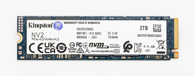 Kingston NV2 NVMe SSD, photographed in 2023.