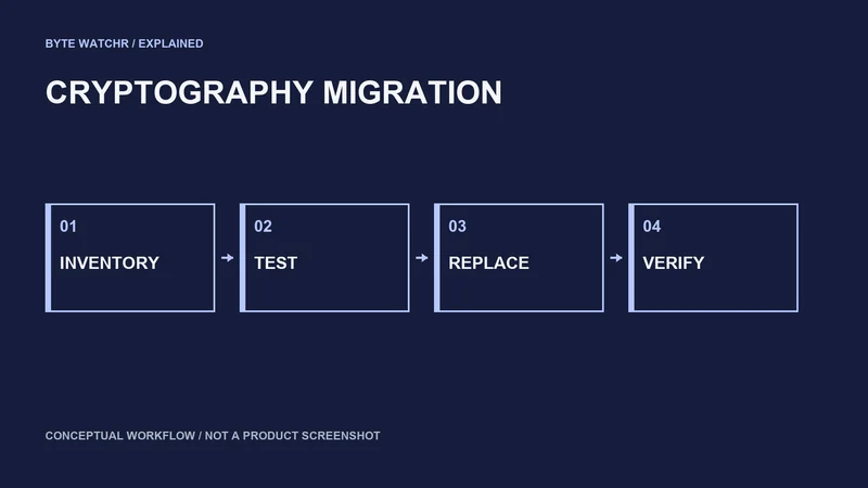 Cryptographic migration starts with an inventory and ends with verified replacements.