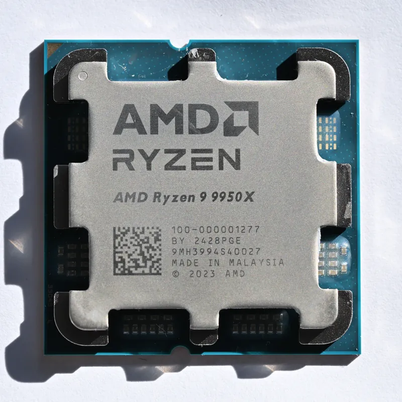 AMD Ryzen 9 9950X desktop processor photographed in 2024.